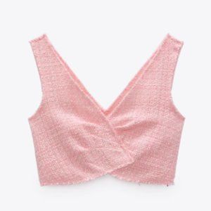 Zara Textured Weave Crop Top